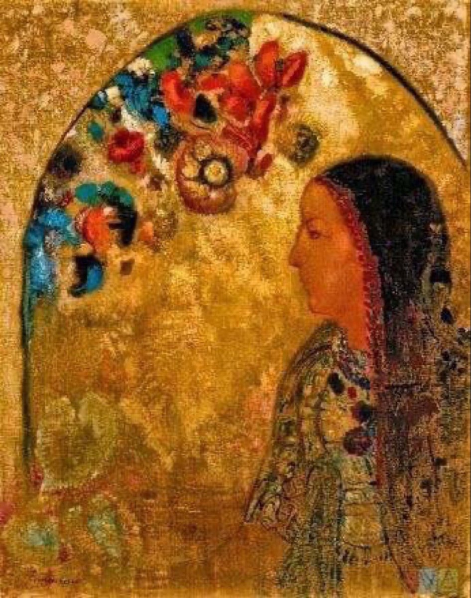 In the deep silence, wisdom begins to sing her unending sunlit; inexpressionible, private song she speaks to the solitary soul - #Merton What wisdom do you hear today ? HT @redonart The Gothic Window Odilon Redon 1900 #IndianapolisMuseumofArt #MondayThoughts #MertonMonday #art