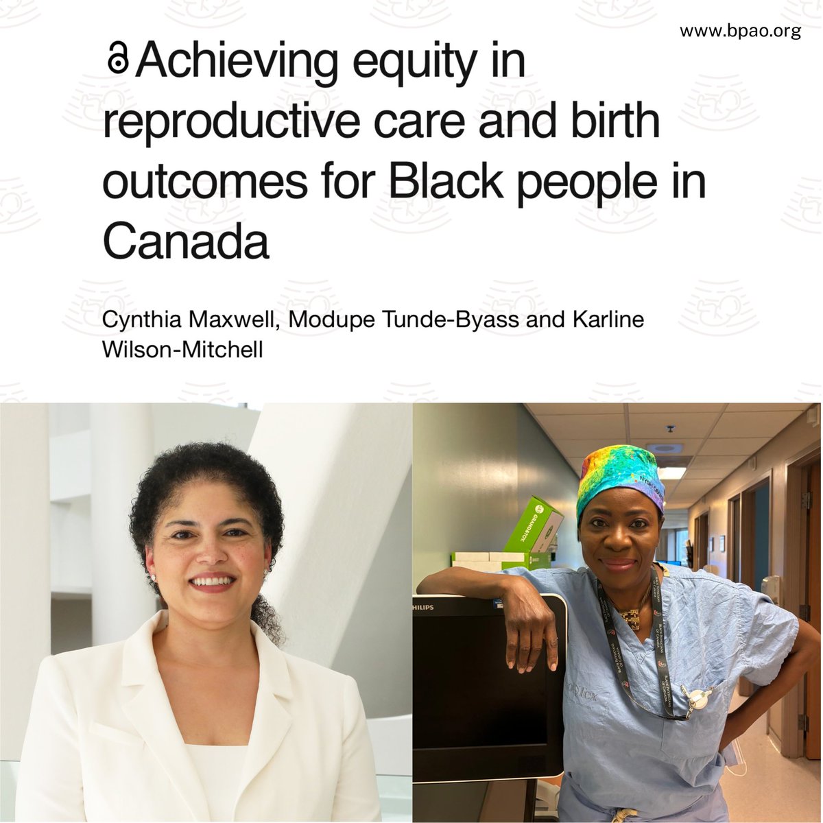 For #BlackMaternalHealthWeek, we highlight this article from BPAO members Drs Cynthia Maxwell, @DrMTByass, and the Black Reproductive Health Working Group. This group of doctors, midwives, doulas, nurses, etc embody the holistic support needed to offer culturally sensitive,