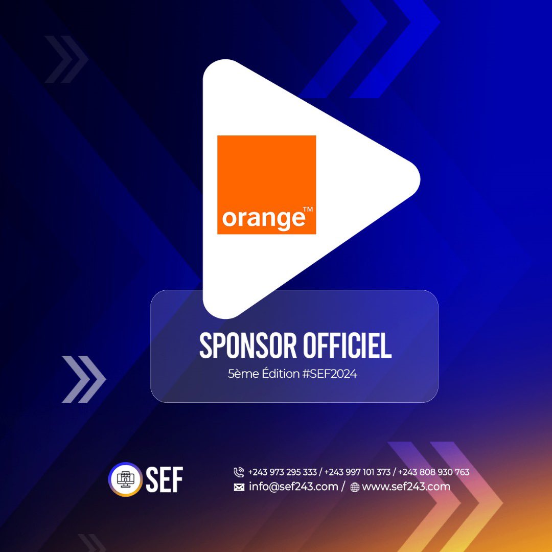 Orange__RDC's tweet image. Rejoignez Orange RDC à la 5ème édition du SEF, 18-20 avril à Kinshasa! 

Atelier sur la migration cloud et cybersécurité le 18, et sur l'EdTech le 19. Pour billets, contactez-nous: ContactBusiness.rdc@orange.com 

#SEF2024 #OrangeRDC #InclusionNumérique #DigitalisationAvancée