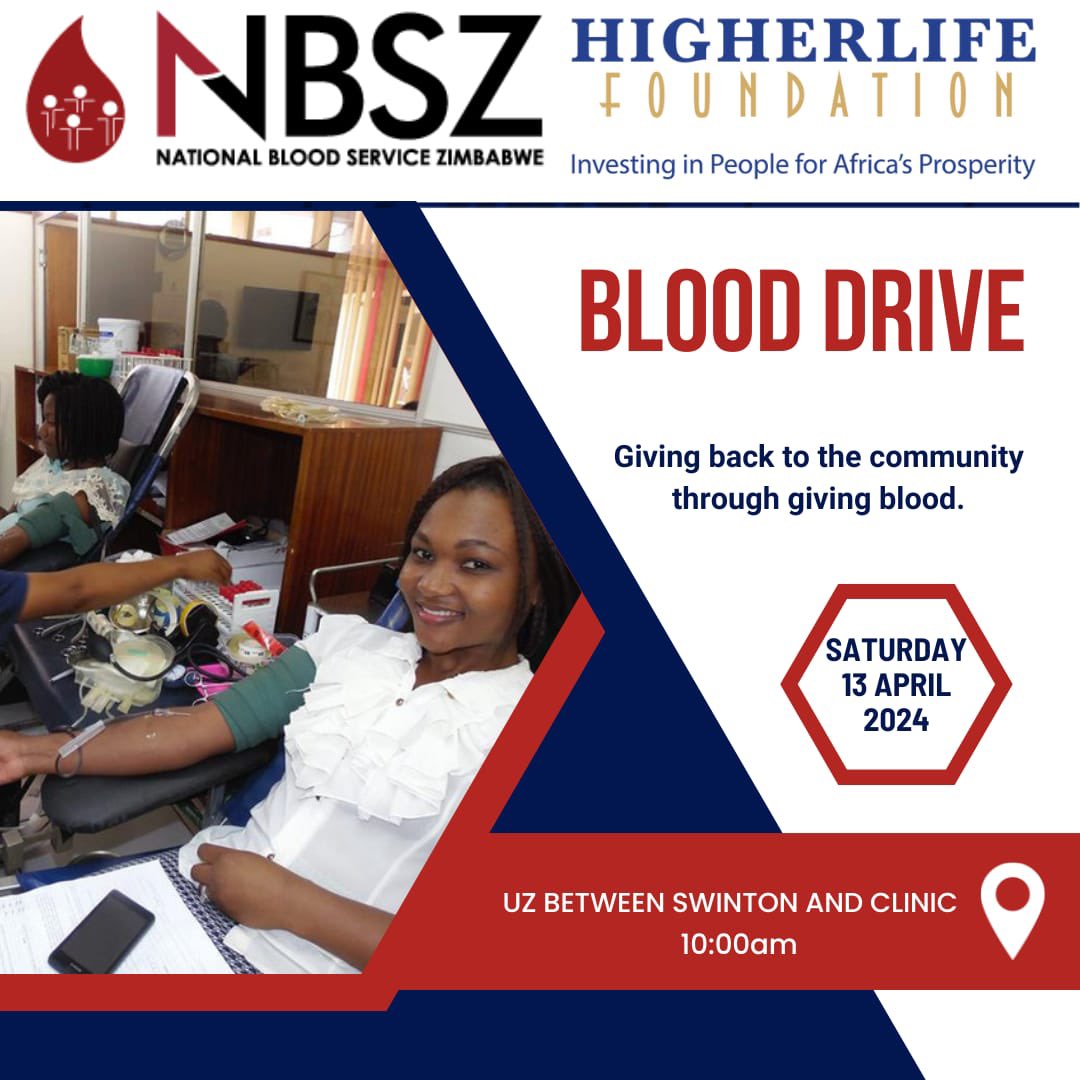 Our UZ Young & Dynamic club partnered with the @NBSZbloodbank to host a life saving blood donation drive. Our beneficiaries came in their droves with over 100 students donating blood to those in need. Join us on our Y&D platform every Saturday on YouTube at 3:45pm.