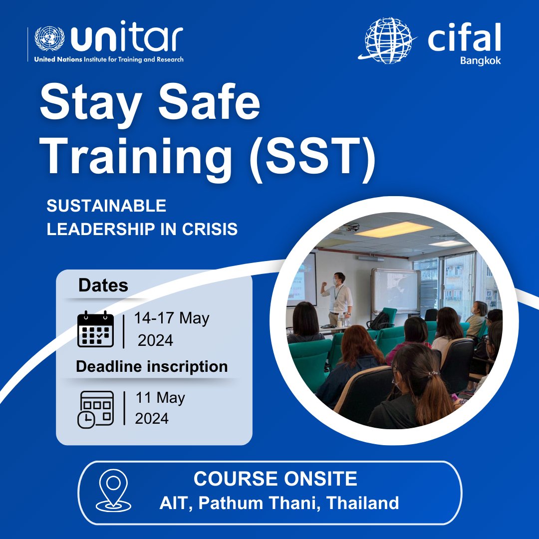 CIFALBangkok and @HDFFBangkok  launched a specialized training: Stay Safe Training for “Sustainable Leadership in Crisis.” 🔗 For more information: rb.gy/drtqit #OnsiteTraining #LeadershipInCrisis #CIFALBangkok #StaySafeTraining #CIFALGlobalNetwork