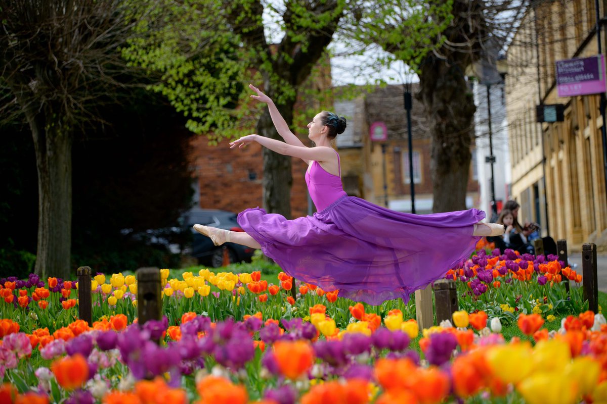 The beautiful Caroline Rees and the colours of spring tulips were a marriage made in heaven. #lovedance