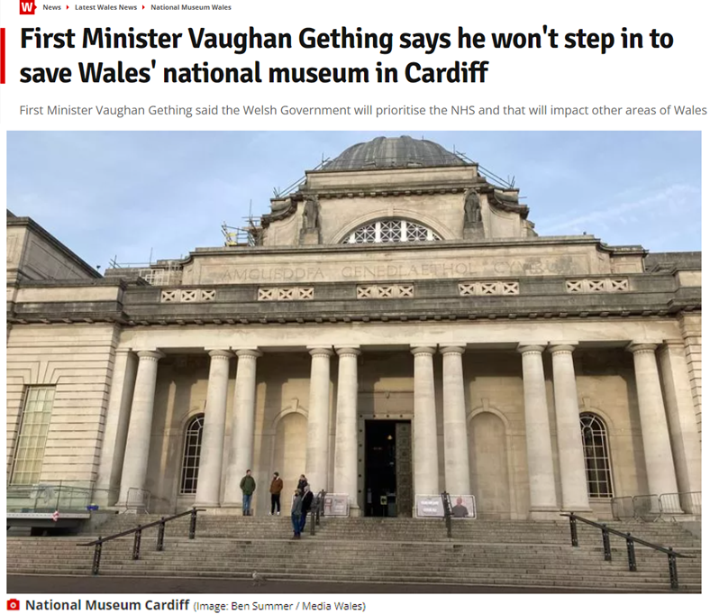 “Museum Wales had to address a total deficit of £4.5m...” But the Labour Welsh Government have: 🪺 £4.25m to spend on a birds nest. 💷 £28m for a UBI pilot. 🚘 £33m for #20mph speed limits. 🤦‍♂️ £120m for more politicians. ✈️ £200m for Cardiff Airport.