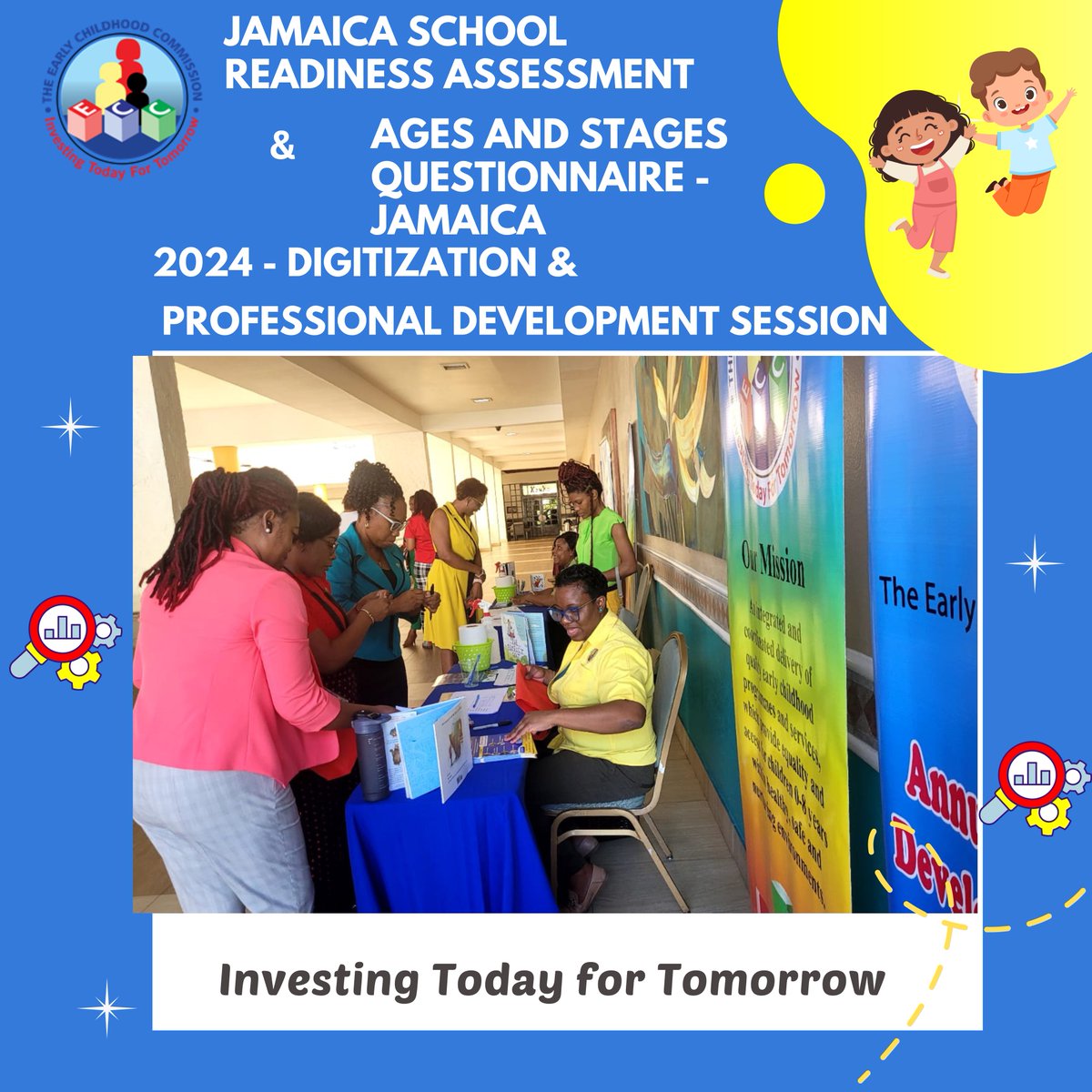 Good morning ECD Family June is not far away and it's time to get ready for JSRA ( Jamaica School Readiness Assessment- Age 4 Assessment). Day 1: JSRA &ASQ-J 202- Digitization & Professional Development Session. Registration Time. #12StandardsMatter #JSRA2024