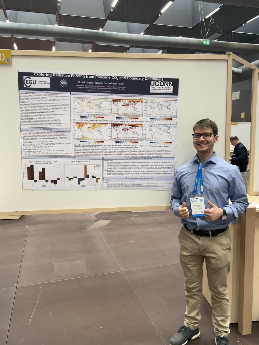 UConn_C3_Lab's tweet image. If you’re in Vienna for #EGU24 this afternoon, come stop by poster hall X5 to see some of the work done on Pliocene radiative forcing by our newest lab member, Noah Kravette!