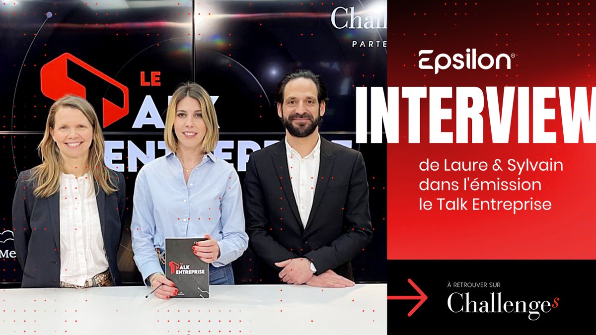 Epsilondatamktg's tweet photo. 🎥 Retrouvez @LaureDebos & @SylvainBellier, Executive Vice Presidents d'Epsilon France au micro de Marie Solis dans l'émission Le Talk Entreprise sur @Challenges !
🚀 A découvrir ici : https://t.co/EbpPNh5TbK
#EveryInteractionCounts #Datamarketing https://t.co/w87YyMZA46