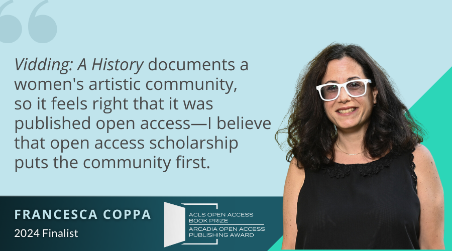 ACLS Open Access Book Prize Multimodal finalist @fcoppa shares her experience publishing 'Vidding: A History' (@UofMPress) open access: bit.ly/3JcVz0T #openaccess @fulcrumpub @M_Publishing