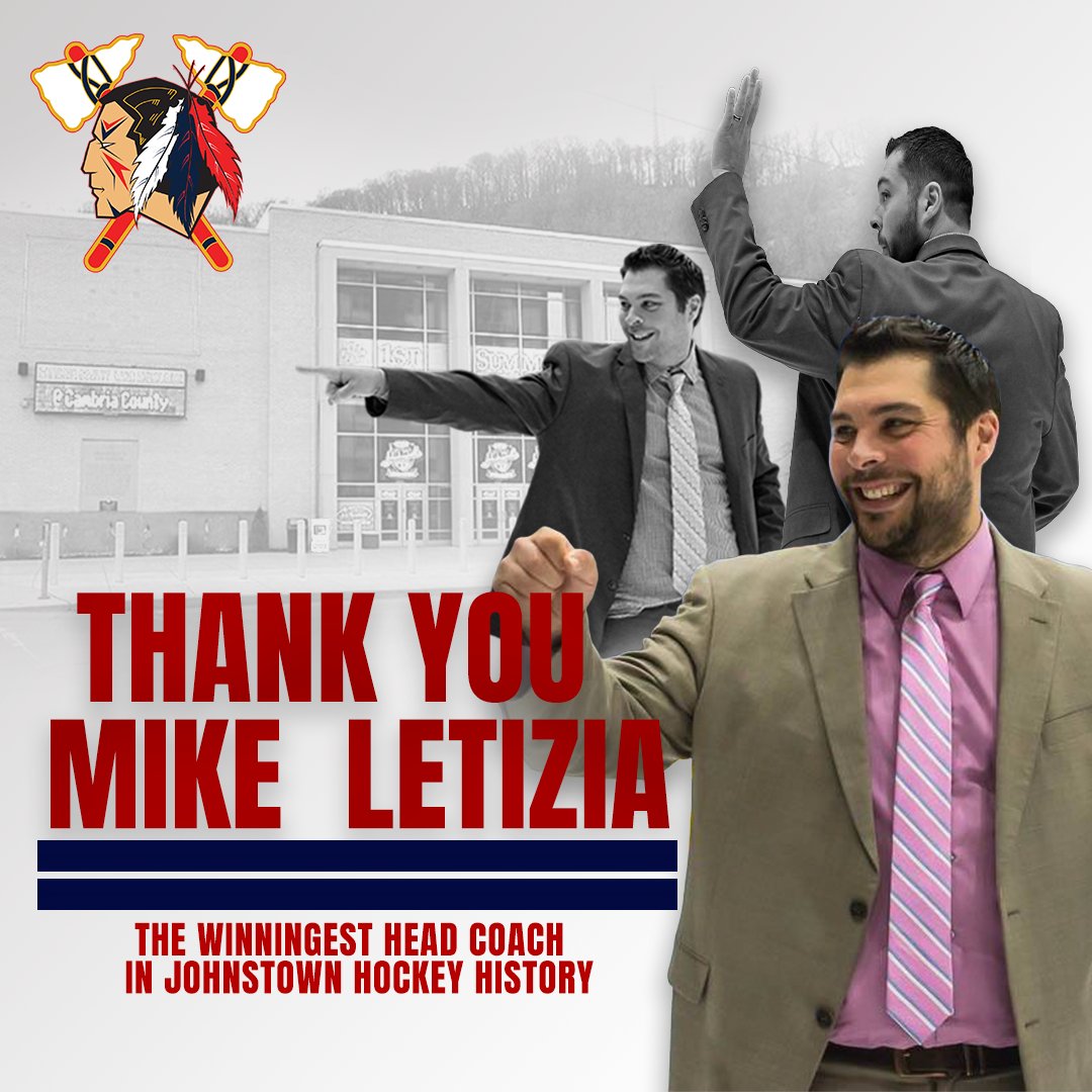 After 12 seasons, 10 as Head Coach, 338 regular season wins, and guiding close to 100 Division I commitments, Mike Letizia resigns as Head Coach of the Johnstown Tomahawks. On behalf of everyone at the Johnstown Tomahawks, we wish nothing but the best for Mike and his family.