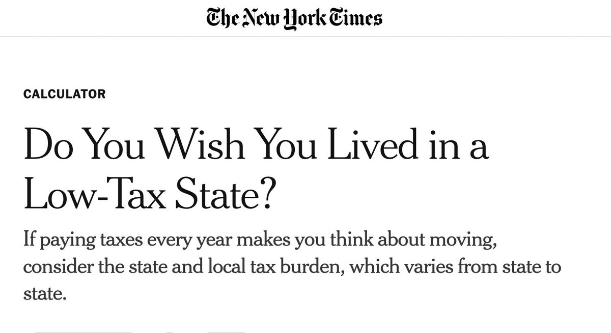 Do I wish I lived in a low-tax state? No. Fuck no. I’d rather live in states with abundant social services, voting rights, women’s rights, labor rights, environmental protection, LGBTQ+ rights, plentiful public spaces, longer lifespans with a higher quality of life, diverse