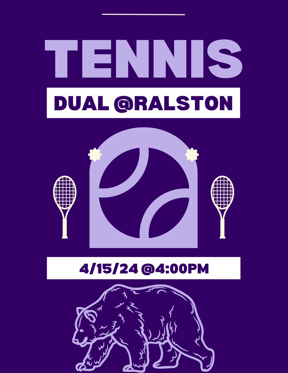 Our @bears_blair Tennis is headed to Ralston today. Good luck!