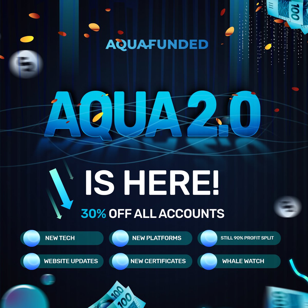 AQUA 2.0 IS HERE 💙 THE NEW WAVE 🌊 aquafunded.com/?el=x