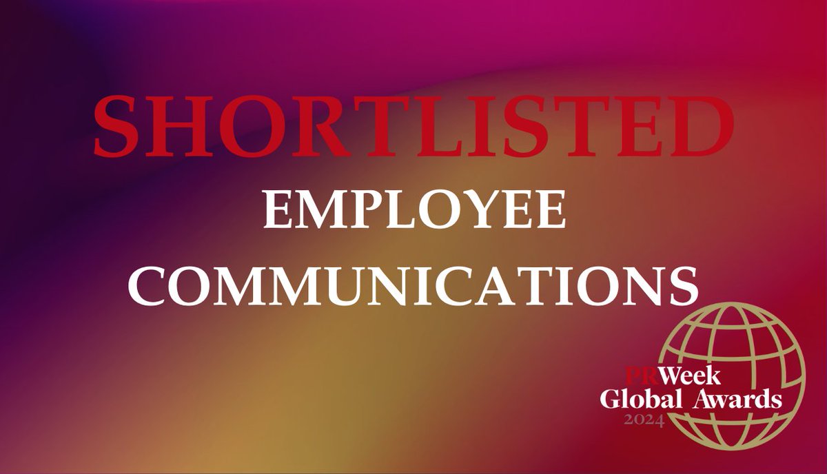 Congratulations to: 
<a href="/ActionGlobalCom/">Action Global Communications</a>
<a href="/amexgbt/">American Express GBT</a>
<a href="/avivaplc/">Aviva plc</a>
<a href="/EYnews/">EY</a> 
<a href="/fleishmanUK/">FleishmanHillard UK</a> 
<a href="/JNJNews/">Johnson & Johnson</a> 
tbi bank
Who have all been shortlisted in the #PRWeekGlobalAwards Employee Communications category! 

🎫 - bit.ly/PRWGlobalAward…