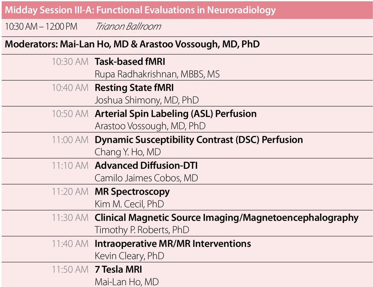 Next up: Functional Evaluations in #Neurorad Session at SPR 2024! If you are interested in #pedineurorad, run to the Trianon Ballroom now!  #pedsrad #fMRI #ASLperfusion #DSCperfusion #DTI #MRspectroscopy #MEG #7Tesla @The_ASPNR