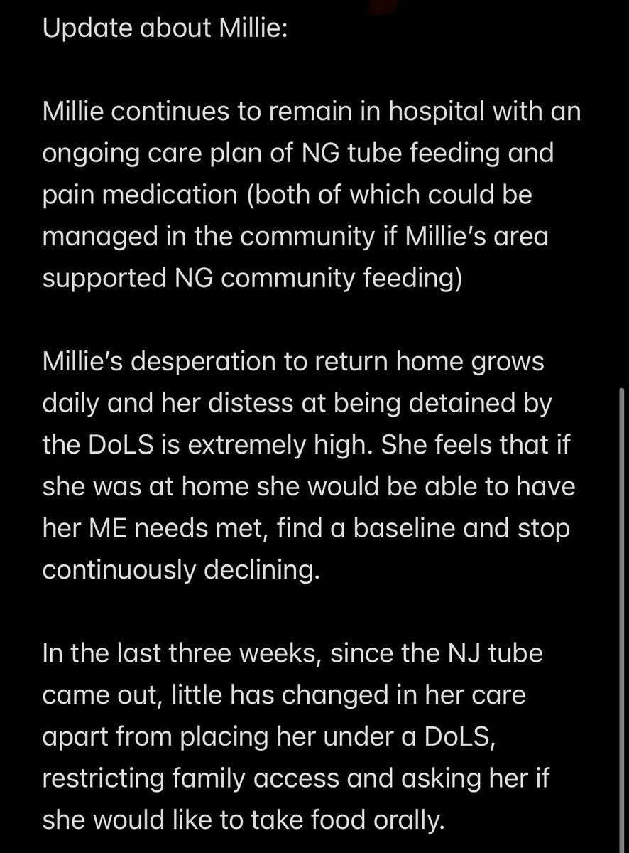 Update about Millie:

Petition 
change.org/p/save-millie-…

Fundraiser 
justgiving.com/crowdfunding/b…

#BringMillieHome #MilliesevereME #SevereME #pwME #saveMillie