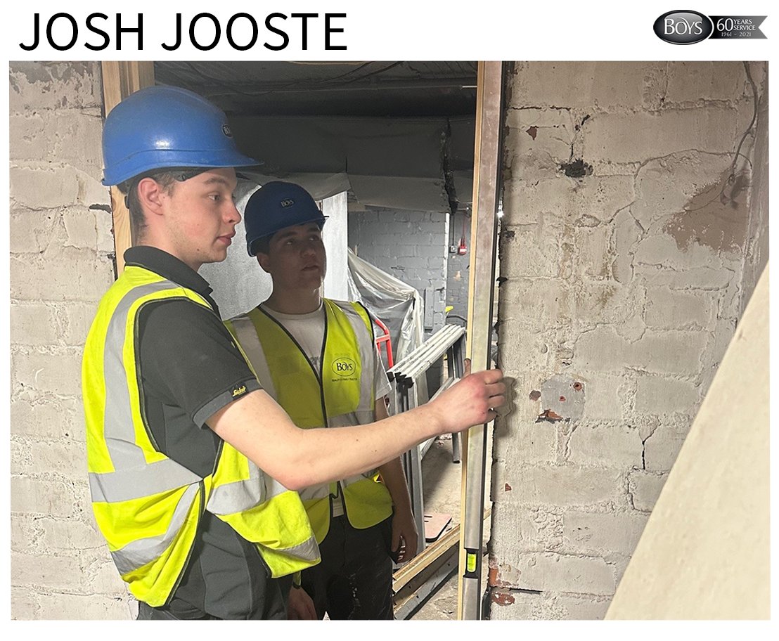 Joshua Jooste has come to B&E Boys for a couple of days work experience in anticipation of a joinery apprenticeship in September. We're happy to have you Josh!