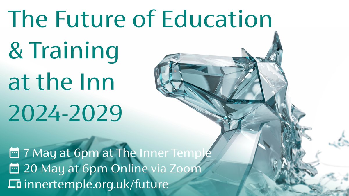 Education and Training is the heart of what we do. We're working to develop a new vision and strategy for the next five years, and we want to hear from you. Join us to discuss our plans to date. 📆 6pm on 7 May at the Inn, 20 May Online 💻 innertemple.org.uk/future