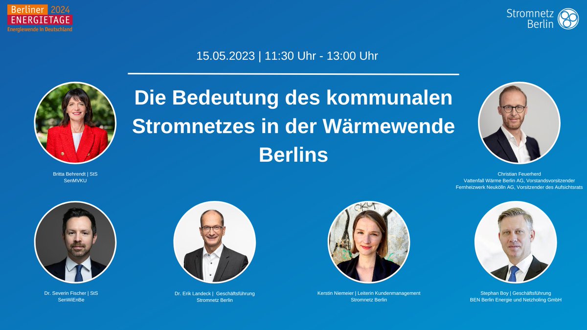 Welche Bedeutung hat das #Stromnetz für eine klimaneutrale Wärmeversorgung? Diese und weitere Fragestellungen wollen wir im Rahmen der Berliner @energietage am 15. Mai diskutieren. Jetzt anmelden, live dabei sein und mitreden: energietage.de/event/p414-die…