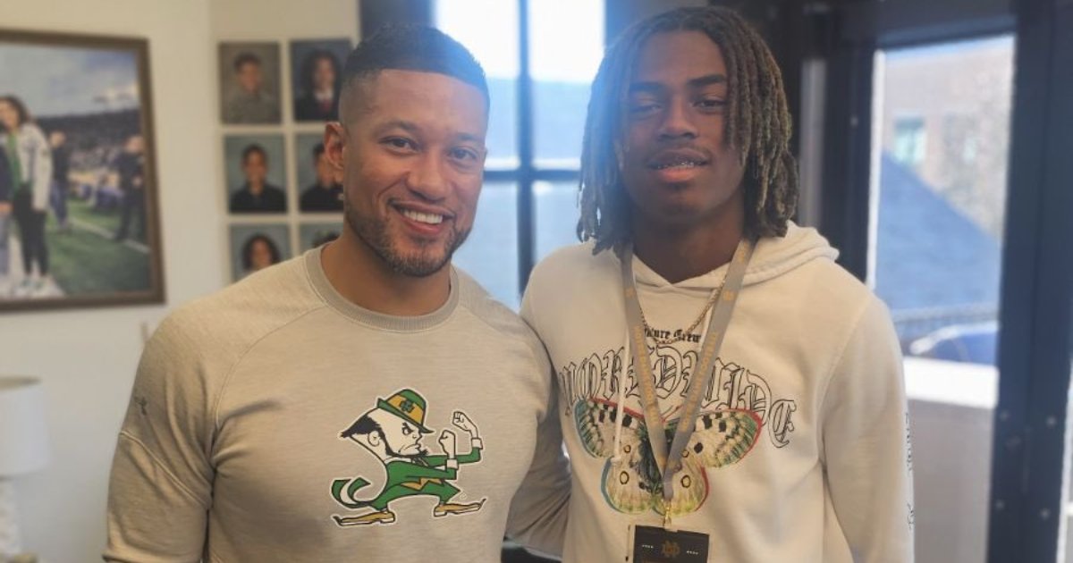 Four-star cornerback Trystan Haynes got his first look at Notre Dame over the weekend ‼️ How did everything go for him? He discusses the trip here: on3.com/teams/notre-da…