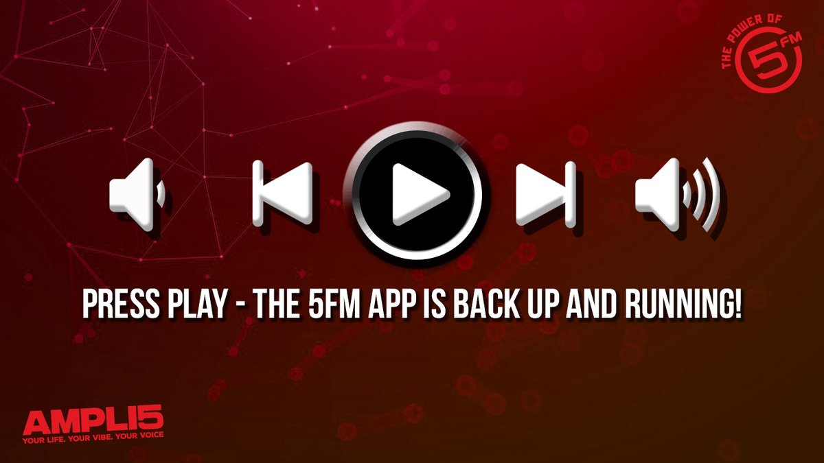 The 5FM app is back up and running! 😃🙌 Download our app for free on your app store - catch up on your favourite shows, find our latest content, listen to our exclusive #5Extra - 30 Years of Democracy online pop-up channel & more!