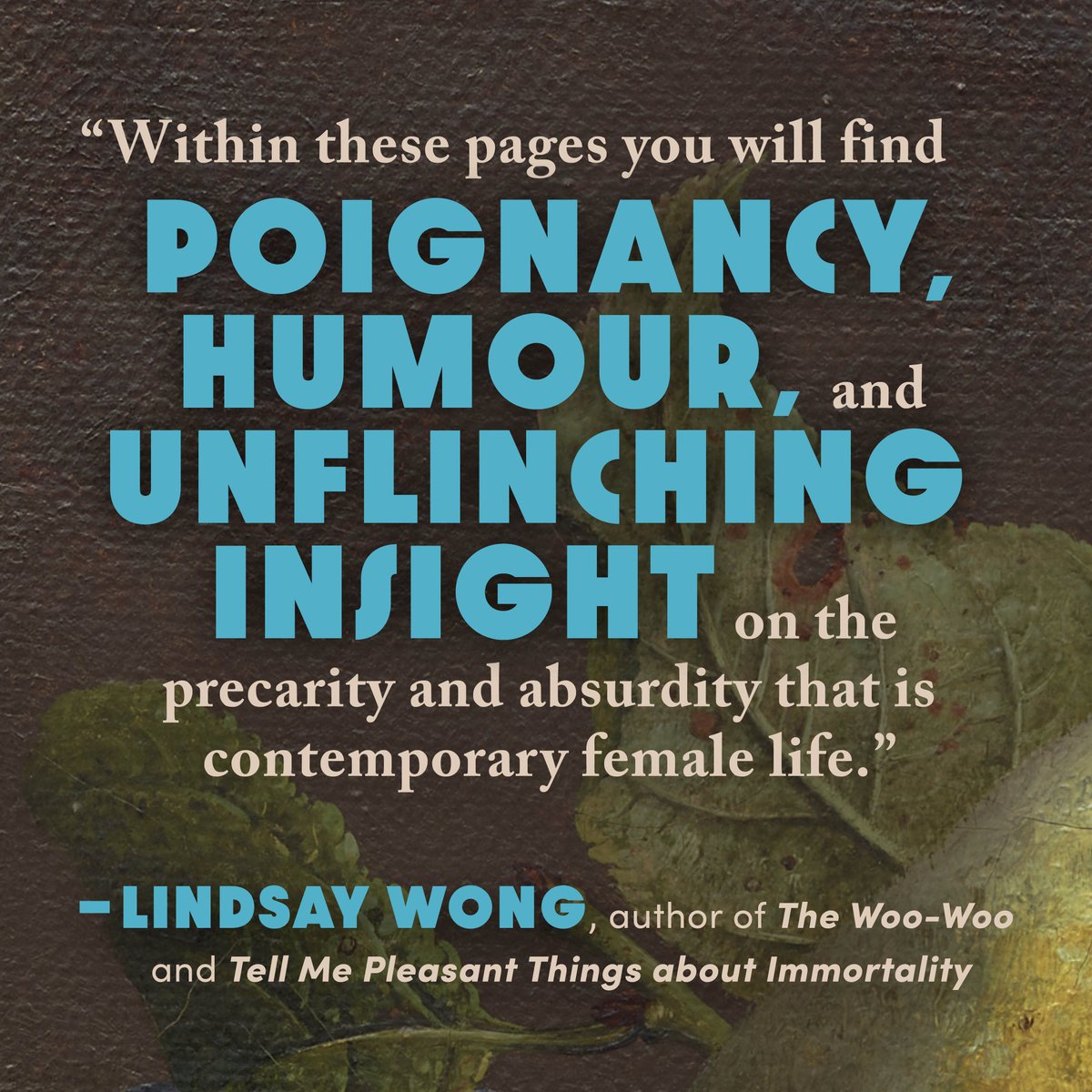 Kind words on my book from the incredibly generous and talented @lindsaymwong. 🌿🫐 🍑🐝🩵 Pre-order DEATH BY A THOUSAND CUTS here: penguinrandomhouse.ca/books/636398/d…