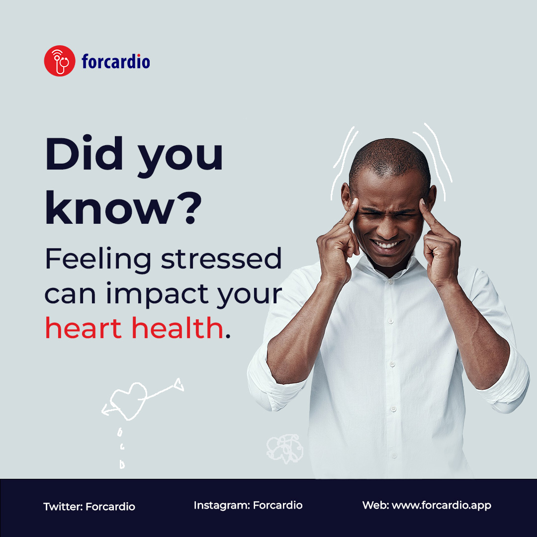 Chronic stress can wreak havoc on your heart! 🫀 This #StressAwarenessWeek, learn how to take control & protect your heart health.  #Forcardio can help! (link in bio)  #HeartHealth #StressManagement