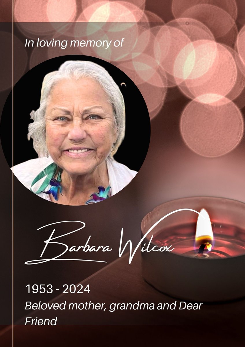 Guywpg365's tweet photo. In Loving Memory of Barbara Wilcox (1953 - 2024)
Rest peacefully, dear friend, knowing you will always be remembered with deep affection and gratitude. https://t.co/FiXifMiub9