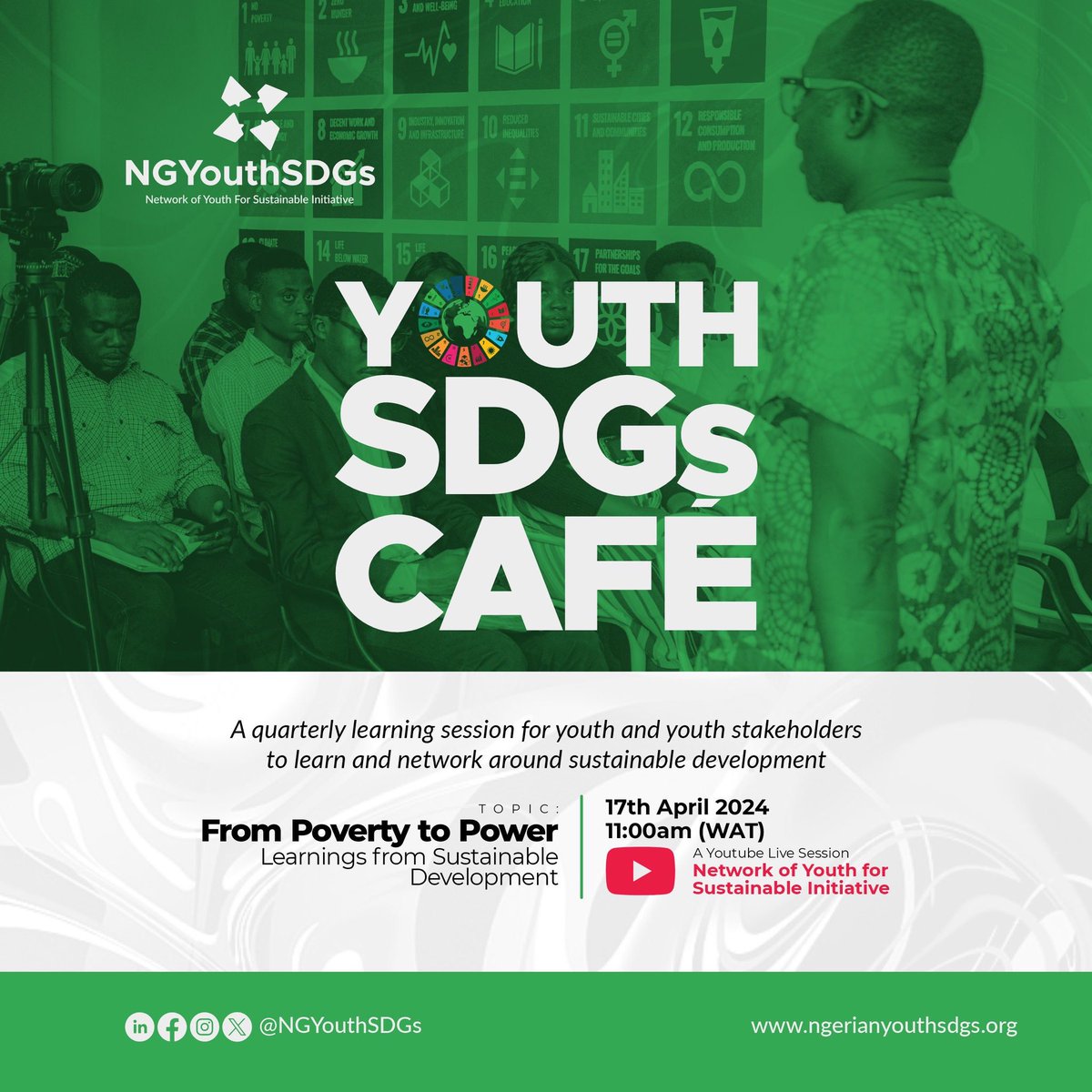 📌When #young people come together to discuss the key concepts, challenges and progress for sustainable development, change happens! 🤝The Youth SDGs Cafe, facilitated by our speaker, @RuthMaiaLyons will provide a dynamic platform to foster advocacy for sustainable development.🌍