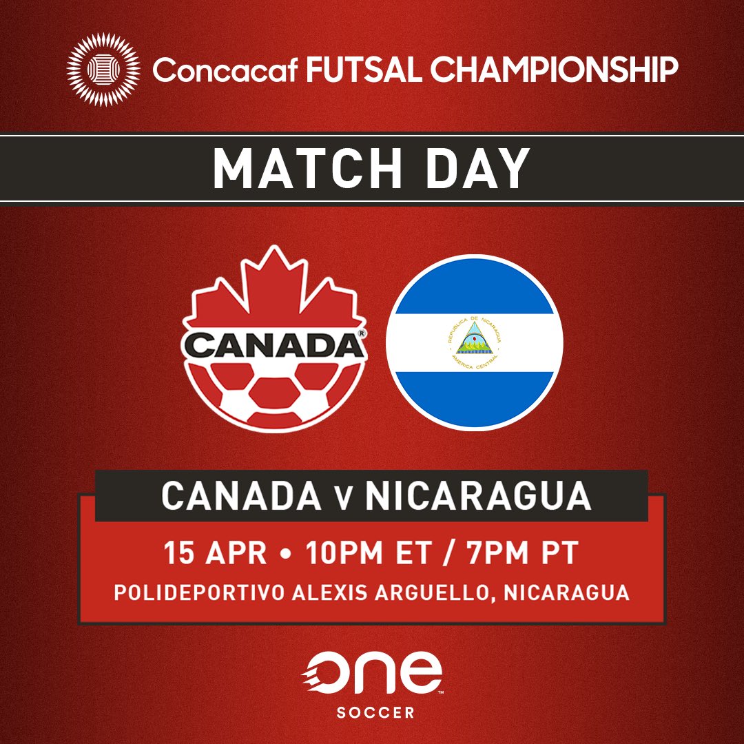 Tonight, we take on Nicaragua with a chance to progress to the knockout stage. Watch LIVE on OneSoccer 📺 #CANFutsal