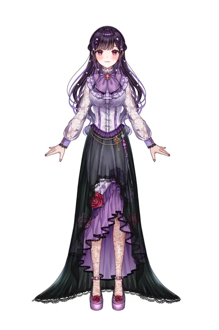 【お知らせ】VTuber魔世咲ザクロ( )様の立ち絵を担当させて頂きました!5/3に初配信されるそうなので是非 