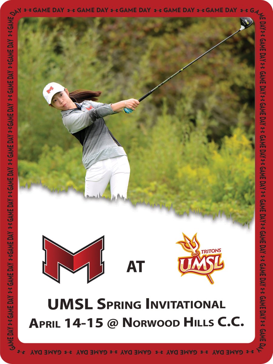 ⛳️Back at it again on the North side of town. Day two of the UMSL Spring Invitational for women's golf at Norwood Hills Country Club.
🐾⛳️#BigRedM #GLVCwgolf 

📊GolfStats: results.golfstat.com/public/leaderb…