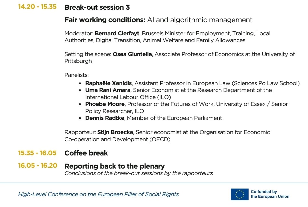 1/6 As it becomes clear that is not possible to intervene during the #EU2024BE breakout session on working conditions and AI (interventions from the audience are pre-planned...), let me make my points here
