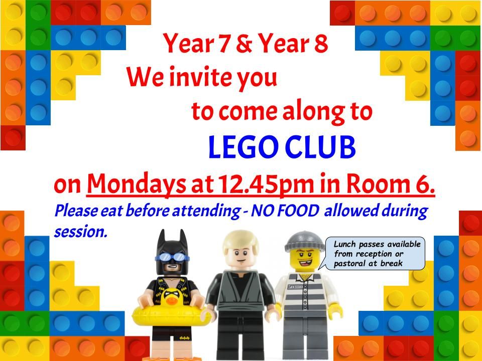 We are just putting together this term's updated clubs and activities list, so watch this space. In the meantime, here are a couple of updates to popular Year 7 and 8 clubs.