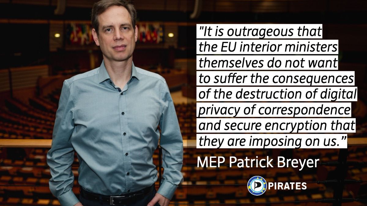 echo_pbreyer's tweet photo. @AnjaHirschel 🚨New #leak on #ChatControl: EU interior ministers want to exempt themselves, police staff etc. from error-prone scanning, while searching our messages indiscriminately - outrageous! Read on:

https://t.co/YjcueIOvic
#Pirates https://t.co/ldsdWigH11