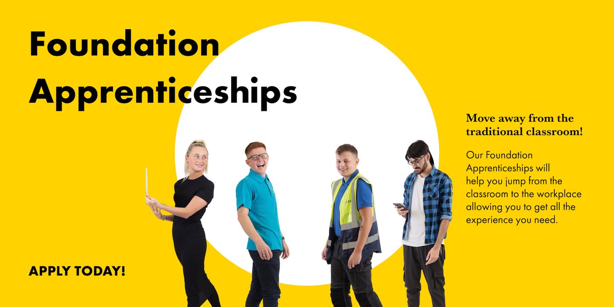 Our #FoundationApprenticeships offer valuable work experience, building confidence, communication skills & most importantly the ability to build relationships! 🟡 Early Years 🟡 Business Skills 🟡 Civil Engineering 🔗 More info: learnwithtigers.co.uk/foundation-app… #InspiringPotential