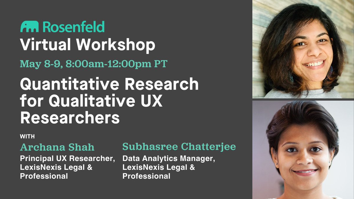 📢 Attention #UX researchers! Are you looking to... - Know when to use quant or mixed methods? - Use quant data to supplement qual findings? - Converse easily with data science teams and drive conversations for more impactful insights? Look no further! rosenfeldmedia.com/rosenfeld-work…