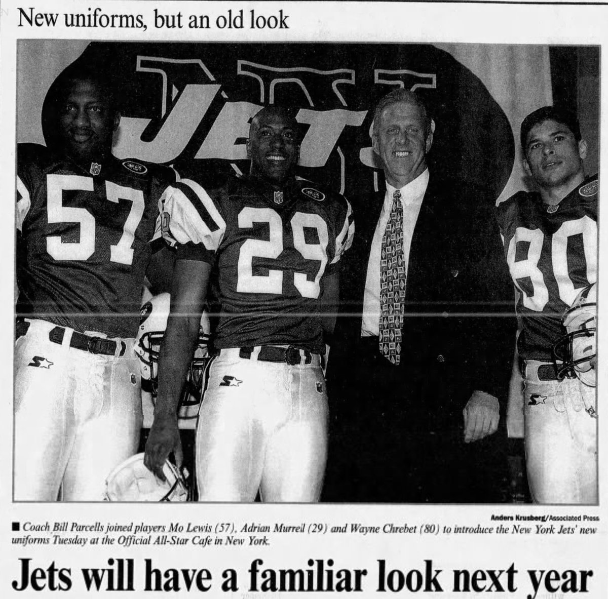 February 3, 1998: The New York Jets replace their uniforms with a new throwback-inspired set. sportslogos.net/logos/list_by_…