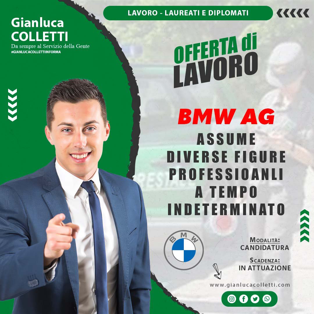 #BMW - #Assume diverse figure professionali a #tempo #indeterminato. #gianlucacollettiinforma
👉🏻 gianlucacolletti.com/galleriagianlu…