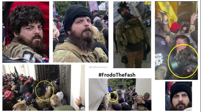 Observed committing multiple AFO's on #J6 #DoYouKnow this man? #FrodoTheFash please contact the FBI at fbi.tips.gov or contact us at admin@seditionhunters.org #NoBOLO