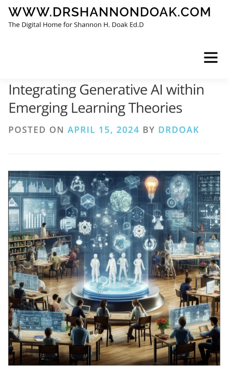 Integrating Generative AI within Emerging Learning Theories drshannondoak.com/2024/04/15/int… #AI #Aiedu #Aieducation #learning