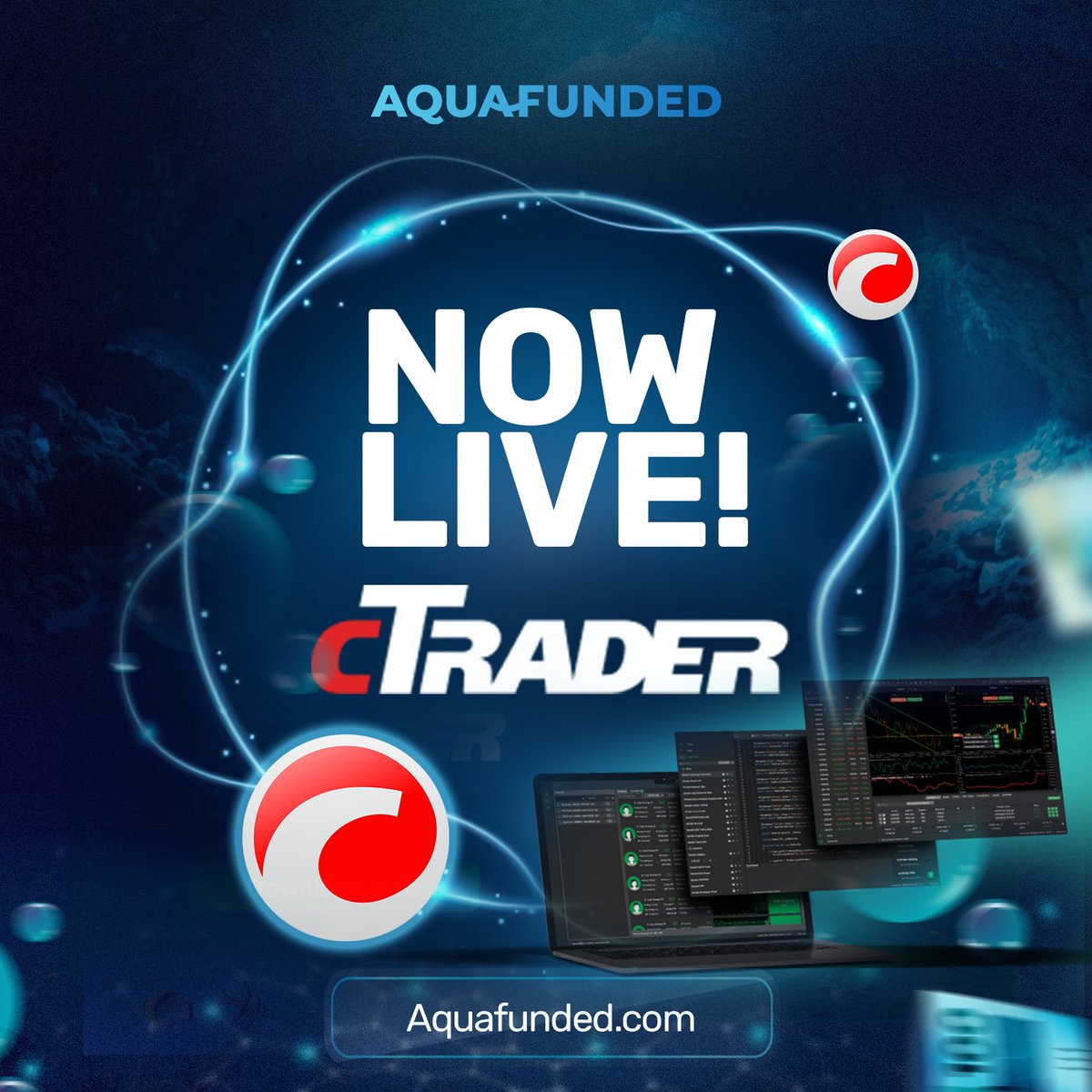 GREAT NEWS 🚨 CTRADER IS NOW LIVE 💙 aquafunded.com/?el=x