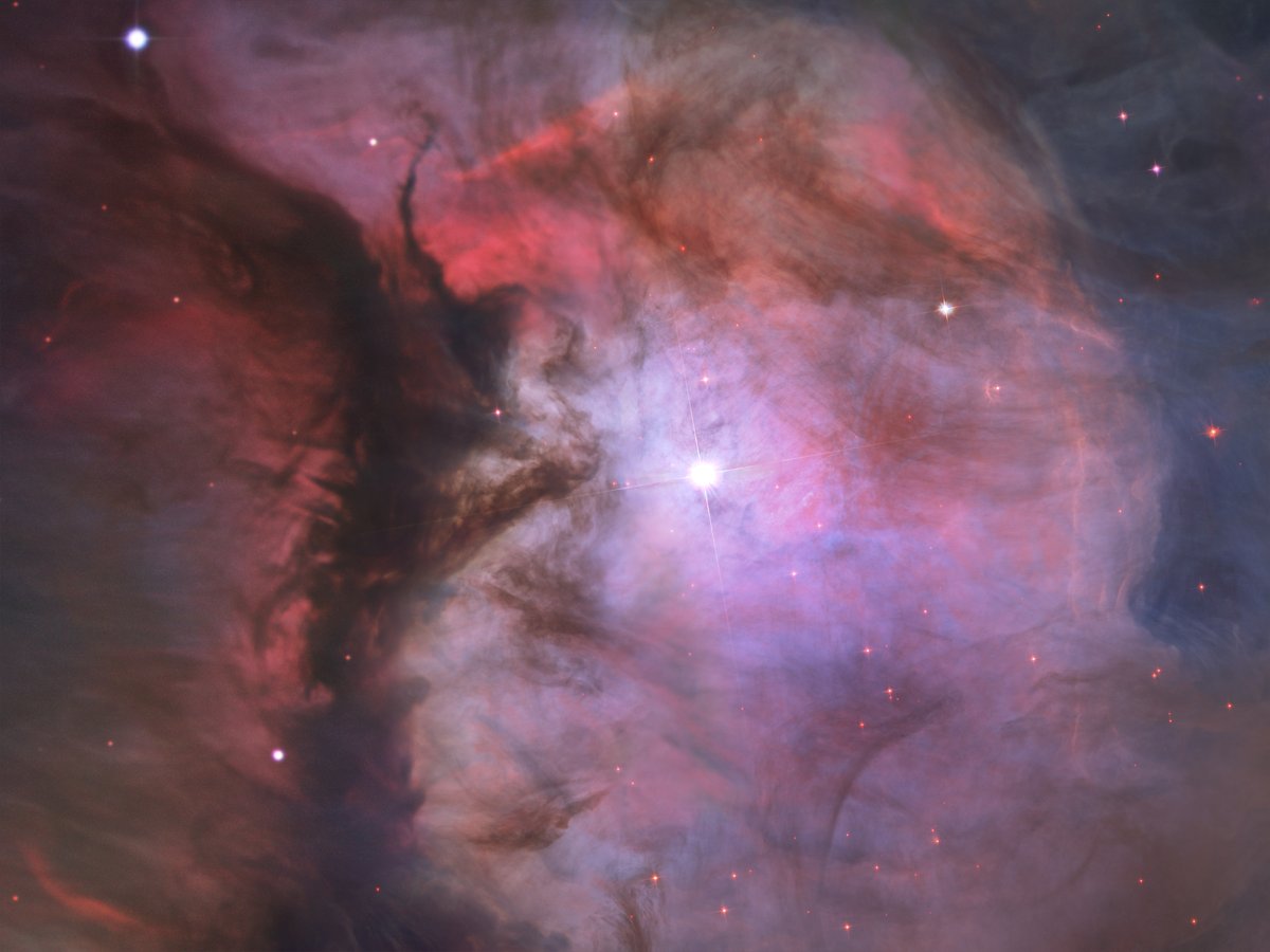Have you sashayed into spring like the bright star at the center of this Hubble image? It is illuminating and sculpting the landscape of dust and gas in this region, dubbed the miniature Orion Nebula. See the wider, even more dramatic scene: bit.ly/3IqOxFh