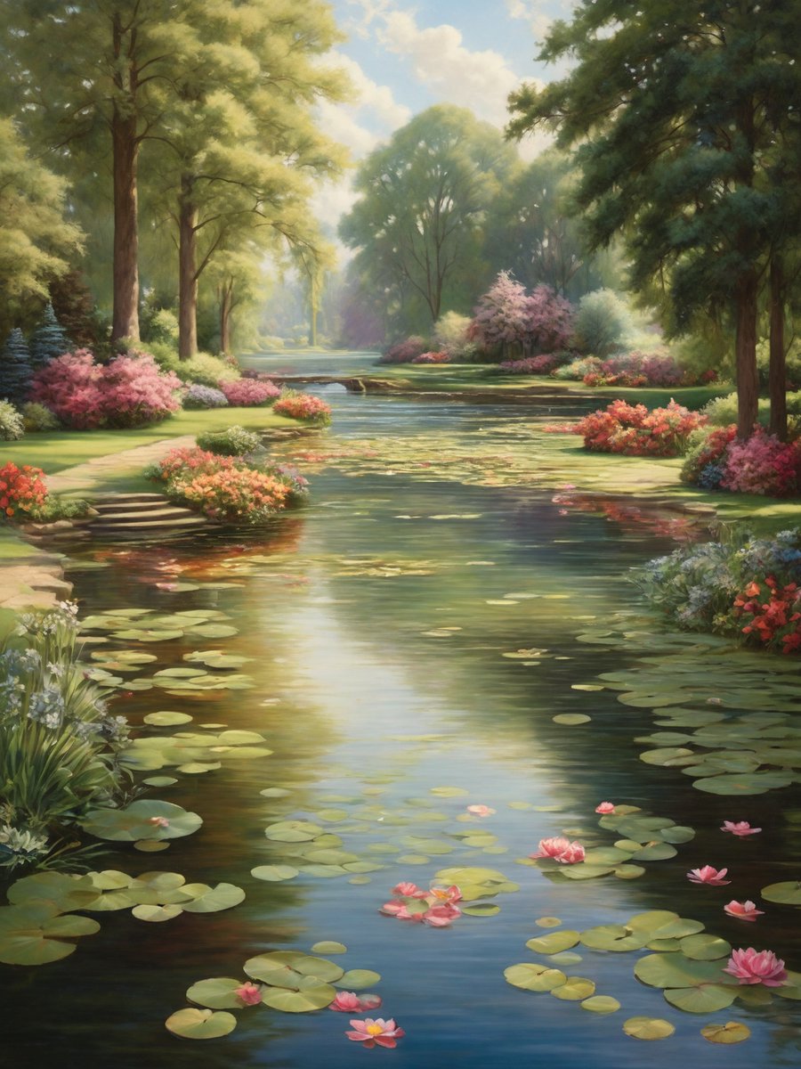 Delicate petals and lush greenery dance upon the rippling waters of a picturesque pond, creating a breathtaking scene of natural beauty and tranquility.
🌺🌺🌸🌸🌸💮💮💮🌈🌈