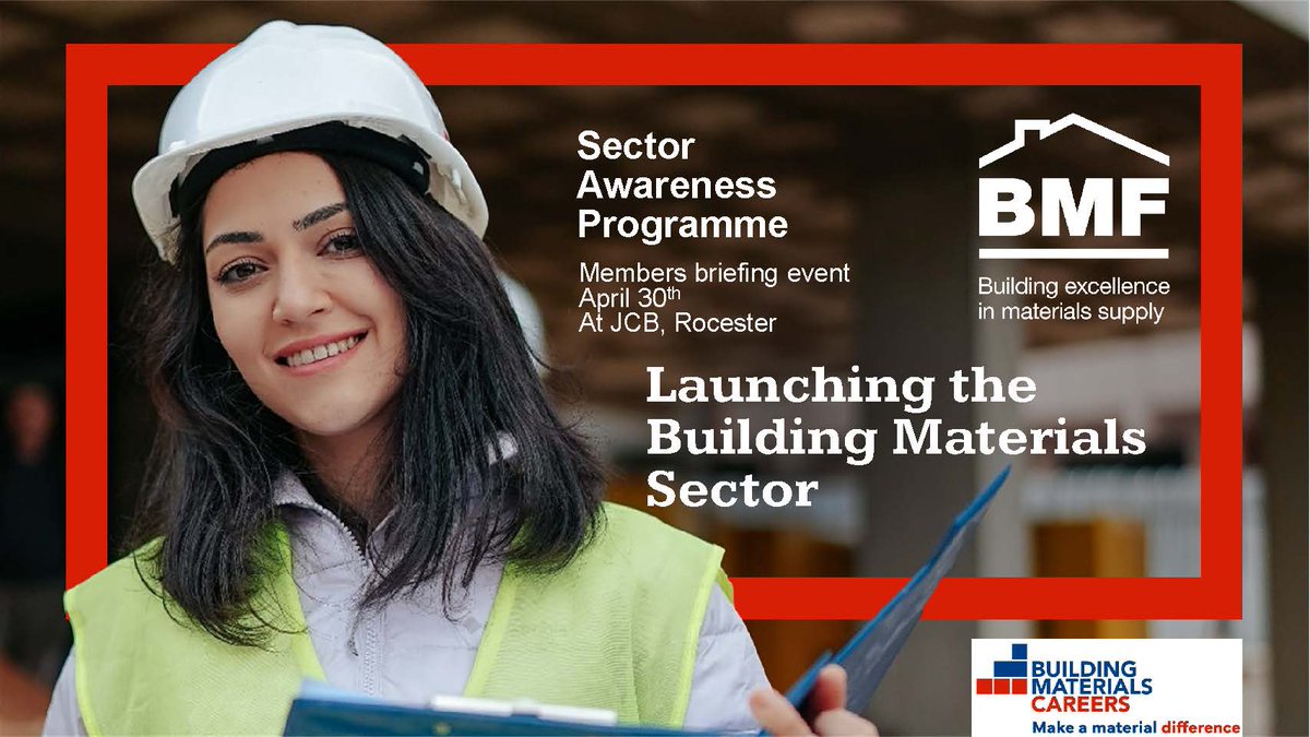 Our Sector Awareness Programme will be taking place after the Marketing Forum at JCB. It will detail the long-term campaign to position and promote the building materials sector, with the help of our members. To register your interest, visit: bit.ly/49wRdwq