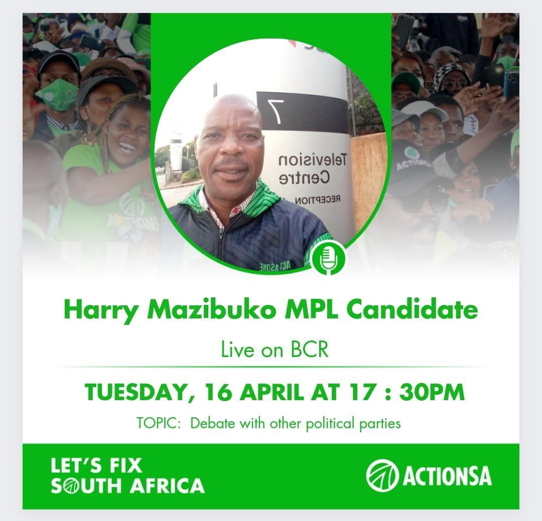 Listen live the Mpumalanga Provincial Campaigns Manager/MPL Candidate leader Harry Mazibuko debating ActionSA policies with other political parties in the Province at Barberton Community Radio (BCR) FM @HermanMashaba @HarryMazibuko @ThokoMashiane