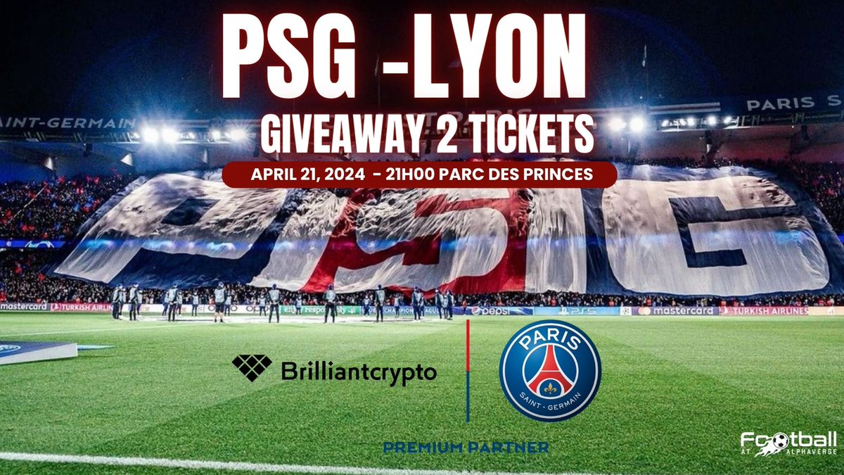 LMDPSG's tweet photo. 🚨 Concours 📷 J’offre deux places pour PSG - Lyon ce dimanche au Parc Des Princes.

Pour participer : 📷
✅@Brypto_Official et 

@FootballAlphaV

📷 Like &amp; RT  📷 Tirage dans 4 jours !🎉 https://t.co/5RwMPYyaMN