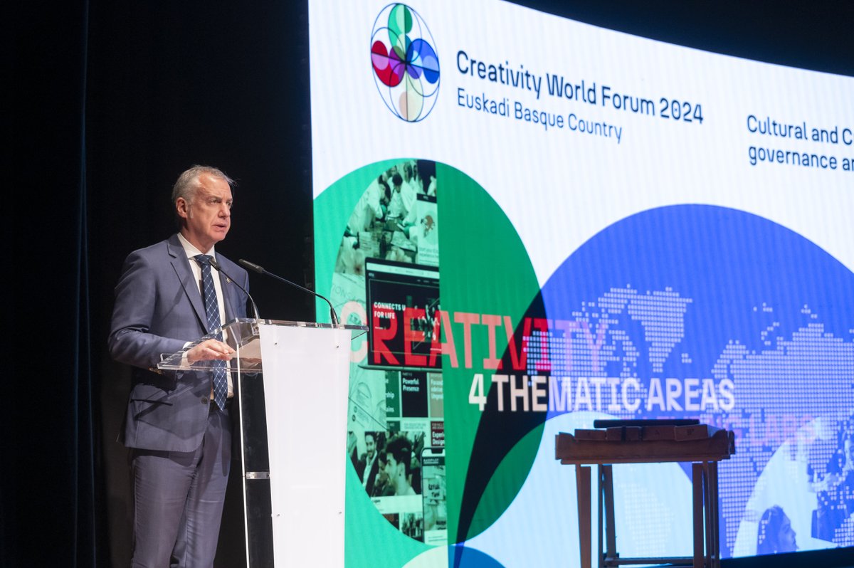 Irekia's tweet photo. 🎭🎨 El Lehendakari @iurkullu destaca el poder transformador de las Industrias Culturales y Creativas en la inauguración del #CreativityWorldForum 🌍✨
➕ https://t.co/oq0id7MgV9 https://t.co/sIN0g9111K