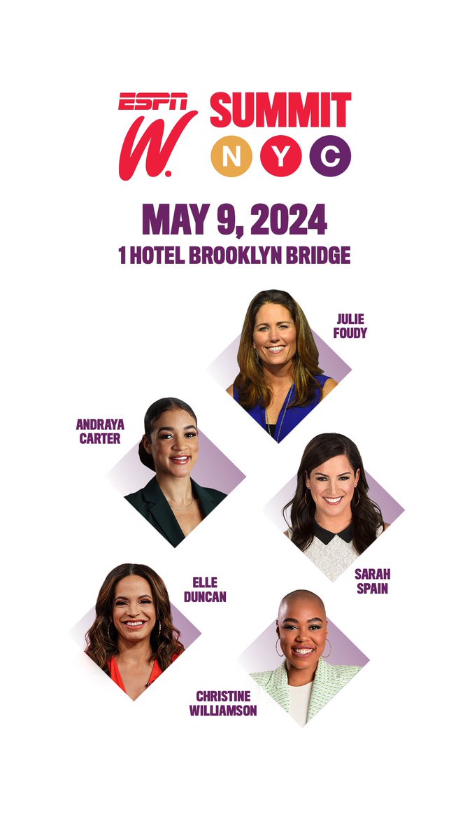It’s almost that time again! The 2024 @espnW Summit NYC at the gorgeous 1 Hotel Brooklyn Bridge! Register NOW to join us in person: nyc.espnwsummit.com/registration/i… Virtual Registration will open in late April. More info: nyc.espnwsummit.com #ThatsaW