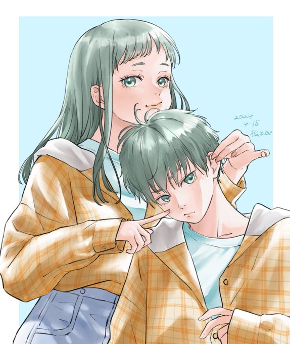 「brother and sister upper body」 illustration images(Latest)