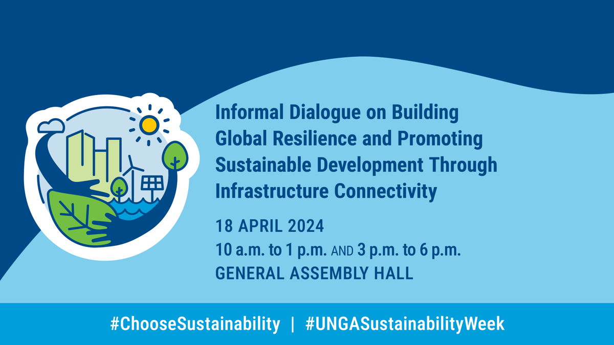 This week @UN_PGA's #UNGASustainabilityWeek, @UNOPS_Chief Jorge Moreira da Silva will join discussions exploring how to build infrastructure resilience & advance the #SDGs through partnership, solidarity & innovation. Watch LIVE 👇 📅 18 April 2024 📺 bit.ly/43XAIIq