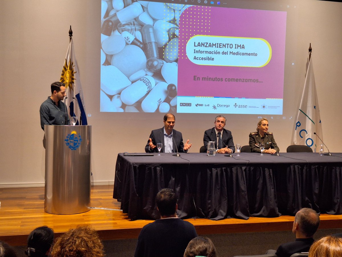 ANIIuy's tweet photo. 📱💊 🏥 Estamos en el lanzamiento de IMA, plataforma de Información del Medicamento Accesible, una solución de soporte y contenido de medicamentos prescriptos, producto del Programa de Innovación en Servicios Publicos de ANII y @IDB_Lab junto a @ASSEcomunica y la DNSFFAA https://t.co/ciJ3Tgdl8H